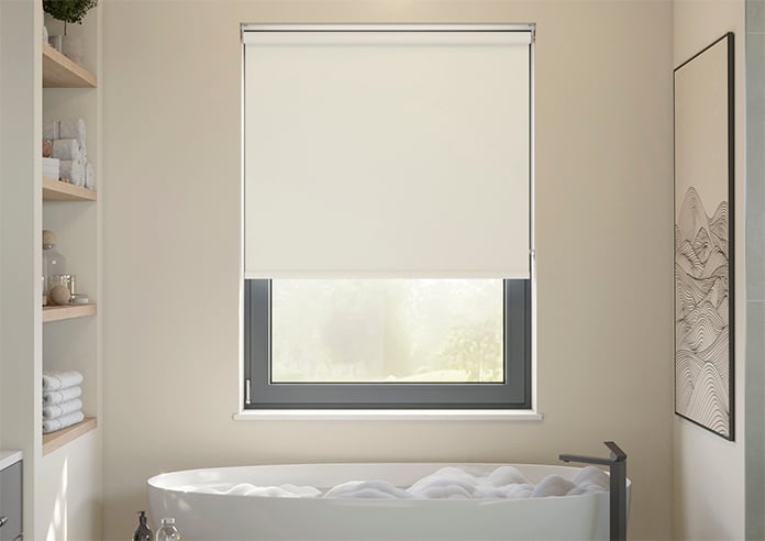 Oceana (Blackout), Cotton White - Motorised Roller Blind - Image 3